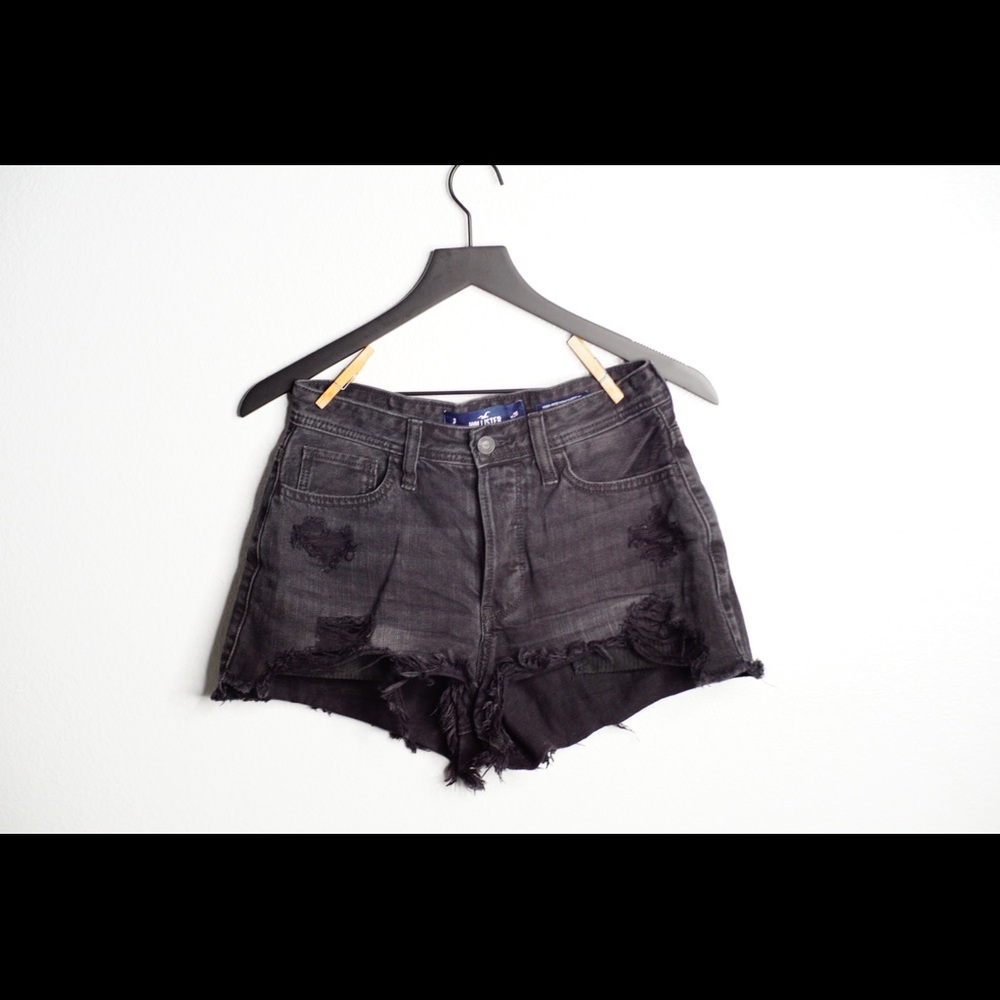 High rise distressed shorts